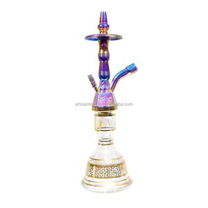 Cachimba Khalil Mamoon de Fábrica con Bolsa Negra, Tamaño Mediano, de Vidrio, Estilo Egipcio, Narguile Portátil - Product Image 1