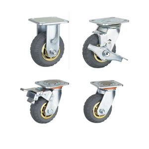 8X2 Roda De Borracha 6 "500kg Capacidade de Carga Giratória Rodízio Rodas Rígida 4 <span class=keywords><strong>Industrial</strong></span> Pu Poliuretano Rodízio Roda 6 Polegadas - Product Image 5
