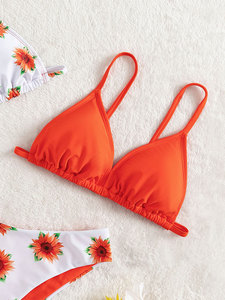 कस्टम लड़कियों Swimwear के 3 टुकड़ा सेट पुष्प प्रिंट बच्चों पेटी माइक्रो बिकनी बिकनी सेट - Product Image 5