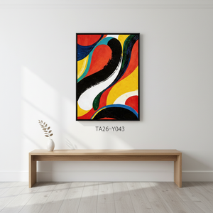 Art mural abstrait moderne sur toile, motif tourbillonnant rouge, <span class=keywords><strong>noir</strong></span> <span class=keywords><strong>et</strong></span> jaune, impression sur toile encadrée pour la décoration de la maison - Product Image 3