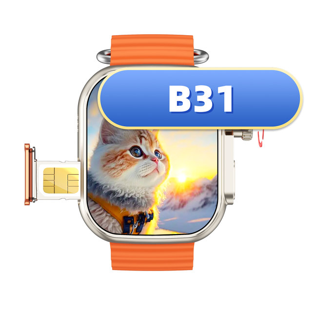 B31 4G Android Smart Watch with Sim Card 2.04 Inch Touch Control Multi-Sports Modes Wrist Smartwatch 2025