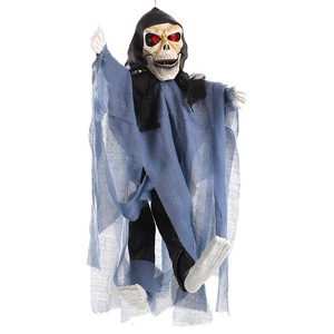 53CM Sound Activated Halloween Hanging Fly Skeleton Ghost with Glowing Red Eyes Flapping Wings Scary Sound Haunted House Decor - Product Image 4