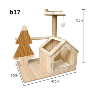 Arbre à chat en bois de luxe avec <span class=keywords><strong>griffoir</strong></span> et maisonnette, structure d'escalade pour chat, jouet pour animaux de compagnie, vente en gros - Product Image 4