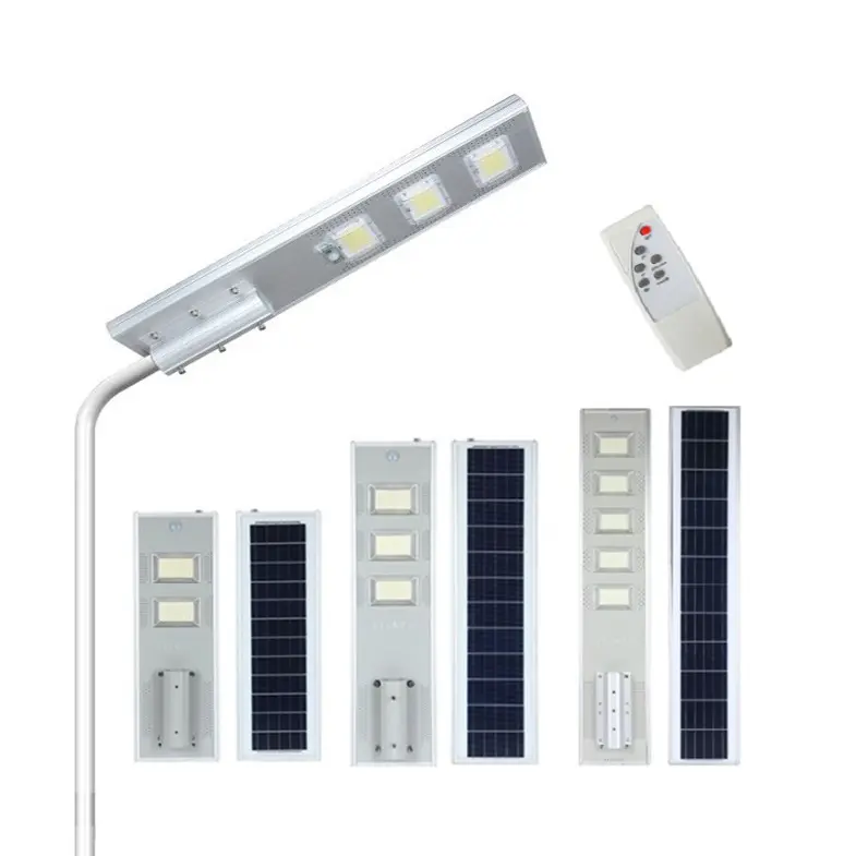 IP66 Outdoor Aluminum Solar Powered LED Street Lamp All in One Solar Street light with Remote Control