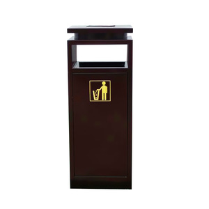 Outdoor scenic area shopping mall trash cans, single <b>bins</b>, park square litter <b>bins</b>, bronze-colored sanitation trash cans, - Product Image 5