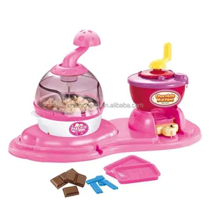 Großhandel 2 in 1 DIY so tun, als spielen Popcorn und Schokolade Maschine Spielzeug Kinder Küche Spielzeug für Mädchen Kinder