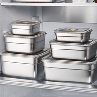 Conteneur de stockage en acier inoxydable de qualité alimentaire, durable, léger, étanche, empilable, écologique, résistant au congélateur, de la marque Longstar