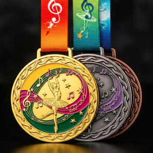 Médailles <span class=keywords><strong>de</strong></span> danseuse <span class=keywords><strong>de</strong></span> ballet en relief 3D Or Argent Bronze avec rubans colorés en émail pour les concours <span class=keywords><strong>de</strong></span> danse, les récitals, les spectacles <span class=keywords><strong>de</strong></span> <span class=keywords><strong>talents</strong></span> - Product Image 1