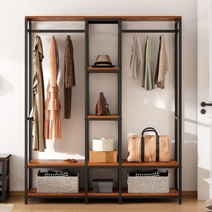Entrée Gym Vintage Banc De Rangement <span class=keywords><strong>Industriel</strong></span> Simple Hall Arbre Autoportant Placard Organisateur Stand Fer <span class=keywords><strong>Porte</strong></span>-<span class=keywords><strong>Manteau</strong></span> - Product Image 2
