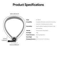 Support magnétique pour téléphone et caméra d'action TELESIN, 2-en-1, détachable, réglable, universel, noir/gris, support en silicone
