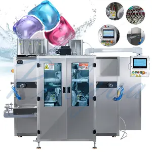 Polyva mesin laundry film larut air pva otomatis penuh pemasok mesin pembuat pod produksi deterjen 3in1