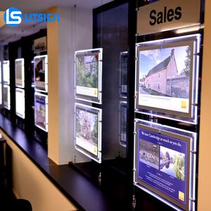 Cadre photo LED rectangulaire éclairé, affichage mural suspendu, panneau lumineux ultra fin, haute luminosité, <span class=keywords><strong>immobilier</strong></span> - Product Image 2