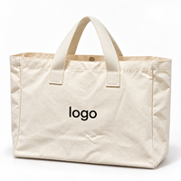 Tas Belanja Kanvas Grosir dengan Logo Kustom untuk Pembeli Supermarket dengan Pegangan Tali Panjang untuk Tas Belanja yang Dapat Digunakan Kembali