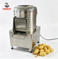Efficiënte elektrische volautomatische aardappel schil- en snijmachine, in de aanbieding
