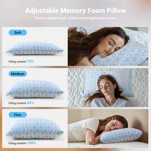 Almohadas de Espuma Viscoelástica de Fibra de Bambú, Tamaño King, Paquete de 2, Diseño Ajustable con Fibra Triturada para Dormir de Lado, Boca Arriba o Boca Abajo - Product Image 6