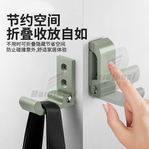 Gancho plegable de aluminio espacial Haidibos, gancho individual montado en la pared para perchas de ropa y armarios - Product Image 5
