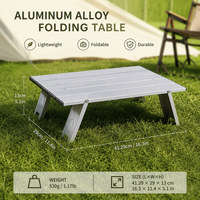 Mini table de barbecue pliante en aluminium, légère, portable, robuste, directement de l'usine, pour le camping, les pique-niques, les voyages en voiture, la cour, la plage, la randonnée