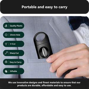 Vanace New Design Metal Plastic Metal <b>Cigar</b> V Cutter Portable Custom Logo Laser <b>Cigar</b> <b>Accessories</b> Gift Box - Product Image 2