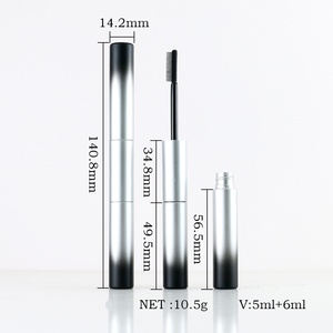 5ml + 6ml đôi đã kết thúc Mascara Ống Bút kẻ mắt ống lông mày Ống mỹ phẩm vật liệu đóng gói nhà sản xuất lụa Màn hình in ấn - Product Image 3