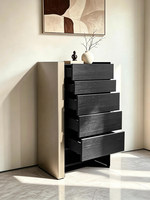Commode de rangement moderne en acier à cinq tiroirs, design minimaliste italien, entièrement assemblée pour chambre à coucher