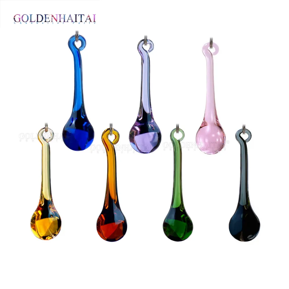 53mm colored crystal drop baroque chandelier prism pendant for hanging curtain Hair crown accessories 7180