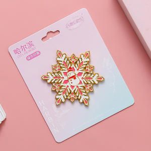 Imanes de nevera de ciudad pintados pequeños, de Metal copo de nieve, atracciones turísticas, recuerdos creativos culturales, pegatinas magnéticas para - Product Image 4