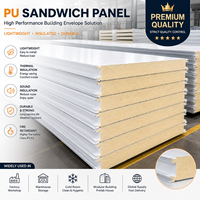 Panneau sandwich PU PIR à haute isolation thermique pour mur et toit, pour entrepôt, atelier, bâtiment en structure métallique