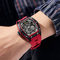 2024 42MM nuevo Alien Hollow Back movimiento transparente lujo hombres reloj zafiro cristal automático hombres relojes para hombres