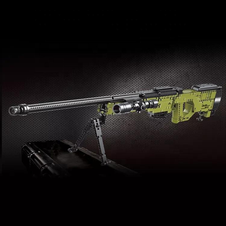 AWM Sniper Rifle Model with Shooting Bricks Set Gun Toy