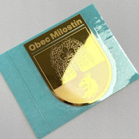 Autocollant en feuille d'or gaufrée pour boîte cadeau, étiquettes permanentes pour métal