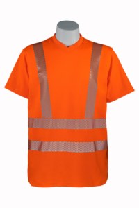 High Visibility <b>Orange</b> Reflective Safety <b>Polo</b> Shirt Short Sleeve Hi Vis Work <b>Polo</b> for Construction Traffic - Product Image 2