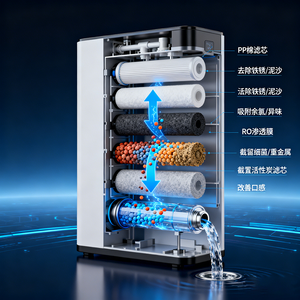 Equipo de Purificación de Agua por Ósmosis Inversa con Bomba PLC, Resuelve la Contaminación Secundaria en Tuberías de Suministro de Agua Envejecidas, 500L/Hora - Product Image 4