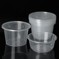 Vente en gros de bols en plastique jetables ronds de qualité alimentaire PP sans BPA, résistants aux micro-ondes, étanches, avec couvercle, 500 ml, 1000 ml, 32 oz