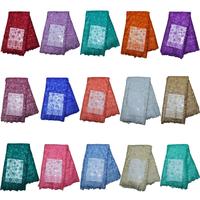 Tissu en dentelle de tulle orange brûlé de haute qualité, tissu en dentelle française brodé de luxe nigérian pour robes de soirée
