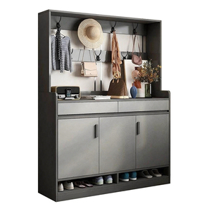 <span class=keywords><strong>Meuble</strong></span> à <span class=keywords><strong>chaussures</strong></span> moderne en bois durable pour <span class=keywords><strong>entrée</strong></span> de maison, couloir, hall d'<span class=keywords><strong>entrée</strong></span>, autoportant, gain de place, avec <span class=keywords><strong>porte</strong></span>-<span class=keywords><strong>manteau</strong></span> réglable - Product Image 3