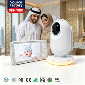 Monitor para Bebés PTZ de 5 Pulgadas, 720P, Inalámbrico, con Audio y Video, Cámara para Niñera, Batería de 5000 mAh, Cámara Inteligente de Seguridad para Bebés, Directo de Fábrica OEM ODM - Product Image 1