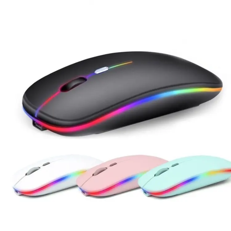 LED Wireless Mouse Rechargeable Slim Cordless Optical for PC Laptop Computer 2.4GHz Wireless Mouse