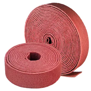 Rolls Nylon Reddish Brown Pad With Carborundum Industrial Use Scouring Pad Nylon Abrasive And Roll Heavy Duty Scrubber