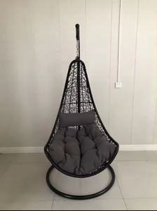 <span class=keywords><strong>Columpio</strong></span> de <span class=keywords><strong>huevo</strong></span> de ratán colgante para dormitorio de patio trasero de jardín de <span class=keywords><strong>tipo</strong></span> semicerrado con soporte, columpios de Patio plegables de lágrima de mimbre - Product Image 5