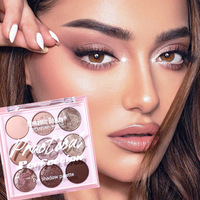 Palette de fards à paupières en forme de cœur, maquillage de luxe personnalisé, vente en gros, 9 couleurs de pigments DIY, poudre scintillante