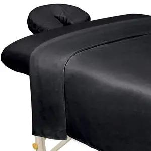 Professionele Aangepaste Grootte Zachte Ultralichte Premium Microfiber 3 Pcs Beauty Bed Massage Sheet Set