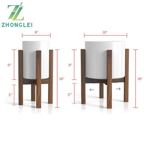 Support de plante en bois du milieu du siècle, réglable, moderne, pour plantes d'intérieur, pot de fleurs adapté aux pots de taille moyenne à grande, tailles 8, 9, 10, 11, 12 pouces - Product Image 5