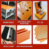 Support de découpe de panneaux en bakélite rouge-orange sur mesure pour pièces isolantes d'équipements électriques