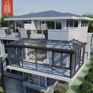 Veranda Moderna 4 Stagioni con Tetto Piatto Impermeabile e Telaio in Vetro Temperato per <span class=keywords><strong>Hotel</strong></span>, Ville e Sale all'Aperto - Product Image 1