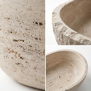 อ่างอาบน้ำหรูหราสั่งทำพิเศษสไตล์โมเดิร์น หินอ่อนโรมันแท้/หินอ่อนทราเวอร์ทีนโรมาโน แบบตั้งพื้นสำหรับแช่ตัวในห้องน้ำ วิลล่า โรงแรม - Product Image 4