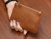 Dompet pendek wanita, dompet genggam kecil pola nanas ritsleting koin Mini untuk perempuan