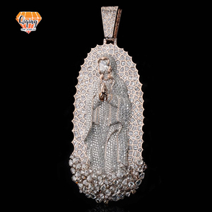 Pendentif personnalisé de luxe VVS serti de diamants en mosaïque <span class=keywords><strong>Moissanite</strong></span> 3D pour Hip Hop Pass <span class=keywords><strong>Diamond</strong></span> Tester Pendentif en argent Bijoux - Product Image 1