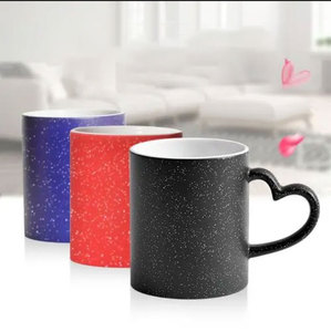 Bán Sỉ Cốc Cà Phê Đổi Màu Tùy Chỉnh Trống Để Đổi Màu Cốc Ma Thuật Đổi Màu Tay Cầm Hình Trái Tim Màu Đỏ Xanh Đen - Product Image 6
