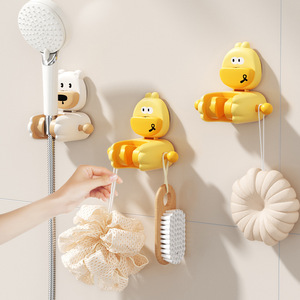 Support de pommeau de douche à ventouse motif dessin animé, réglable, amovible, sans perçage, crochet de rangement pour salle de bain pour enfants, adultes et animaux domestiques - Product Image 2