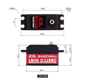 Moteur sans noyau programmable AGFRC B45CHM V2 18kg 0.110sec, engrenage métallique numérique à profil bas pour voitures RC 1/12/hélicoptère/robot - Product Image 6
